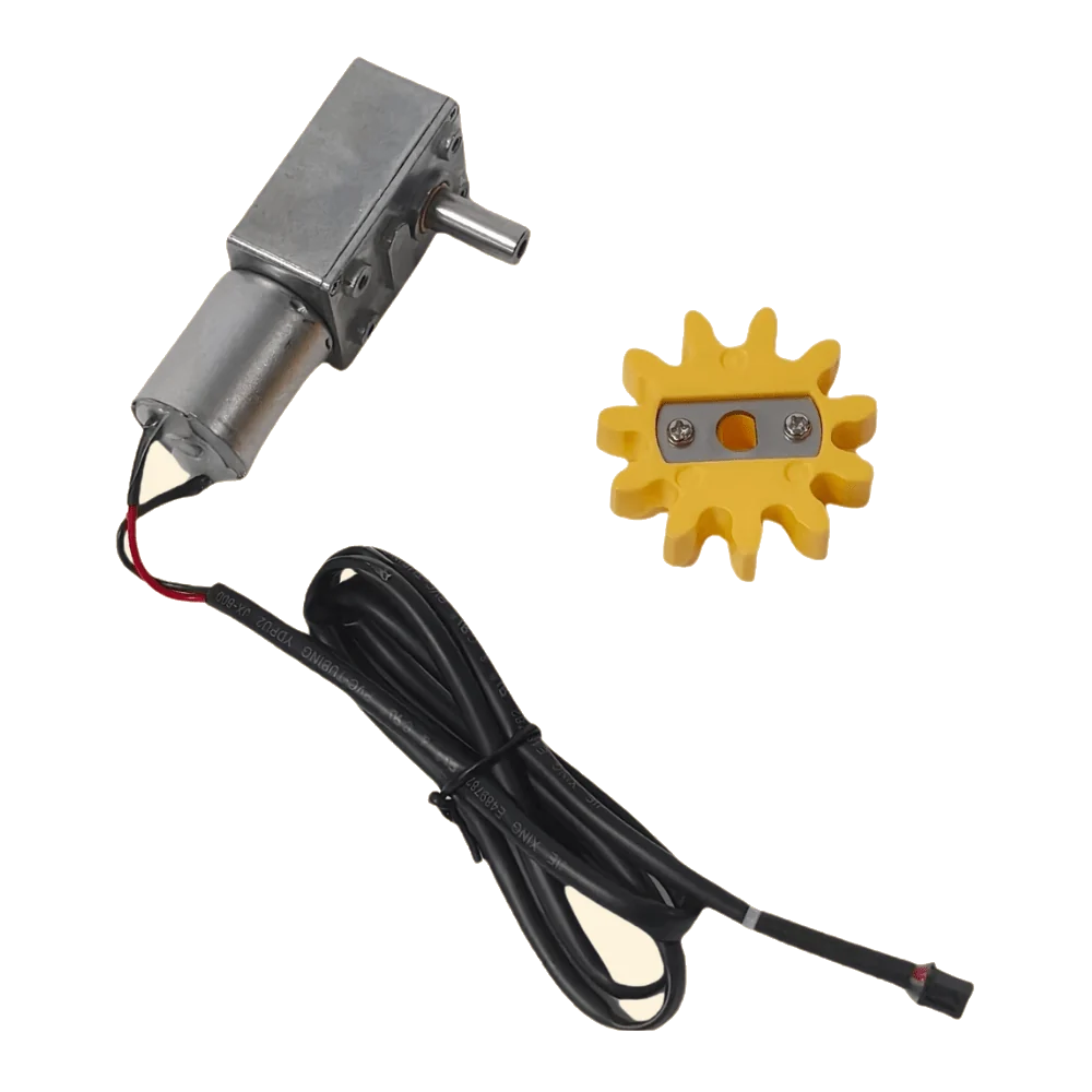 Kit moteur complet pour litière automatique, vue produit sur fond transparent