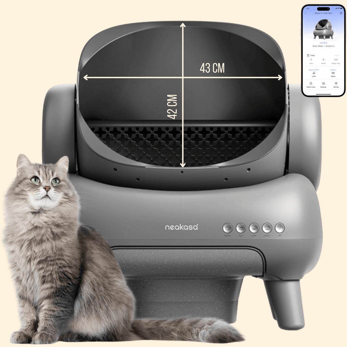Litière Automatique Connectée - Neakasa M1 - Spécial Grands Chats